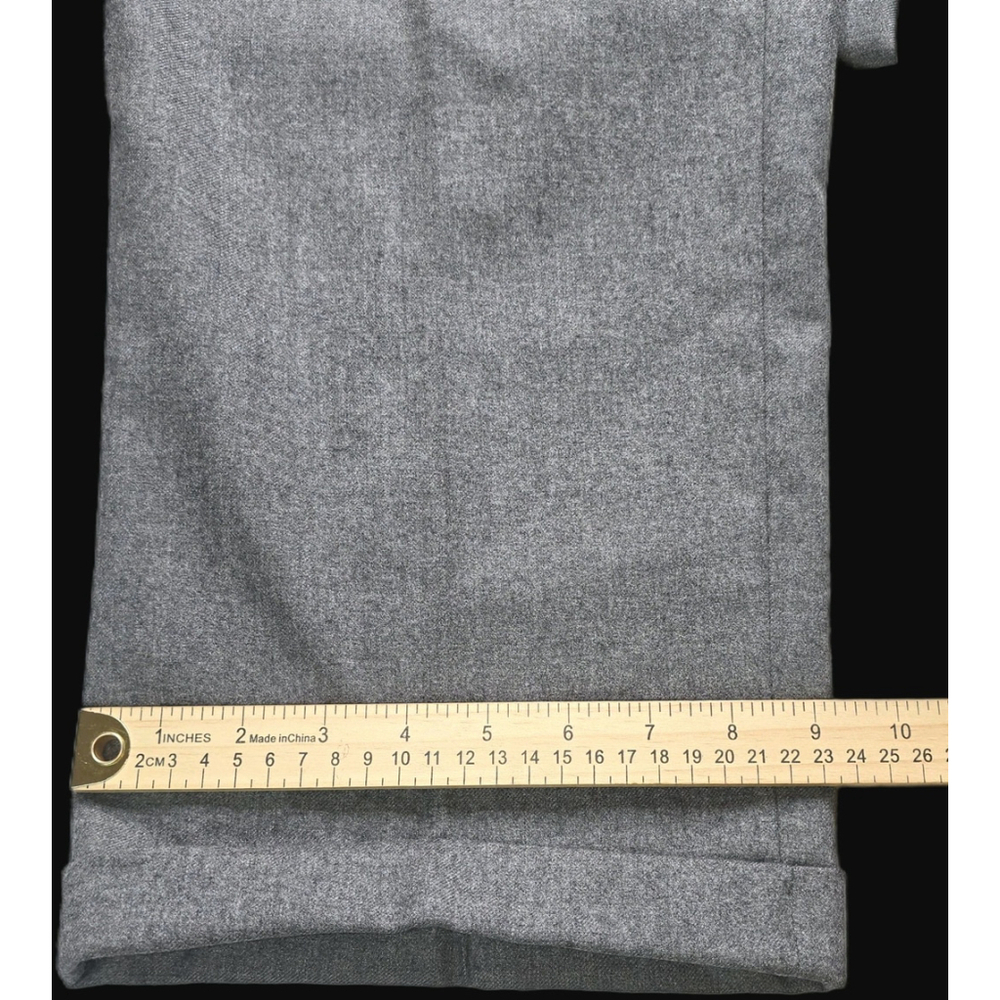 Mens Pure Virgin Wool Dress Pants Gray Pleated Cuffed Slacks 38 Made Canada - Picture 6 of 9